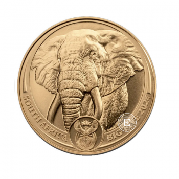 1 oz (31.10 g) gold coin Big Five - Elephant, Afrique du Sud 2024