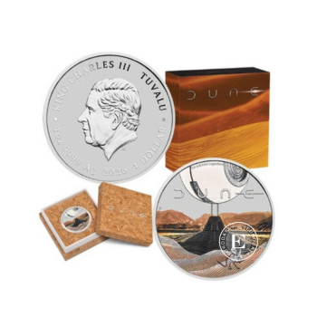 1 oz (31.10 g) sidabrinė spalvota moneta Dune, Australija 2026 (su sertifikatu)