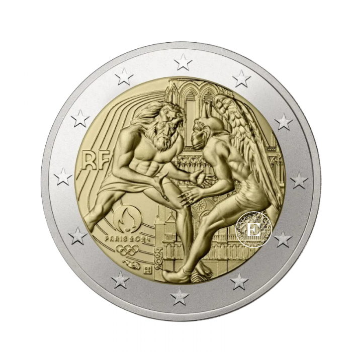 2 Eur zestaw monet na karcie Olympic Games Paris 2024, Francja 2024