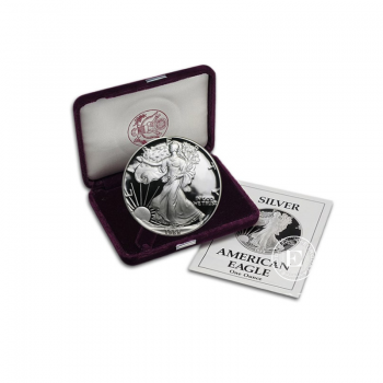 1 oz (31.10 g) sidabrinė PROOF moneta Amerikos Erelis, JAV 1988