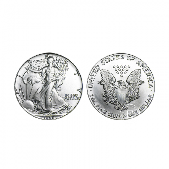 1 oz (31.10 g) pièce PROOF d'argent American Eagle, USA 1988