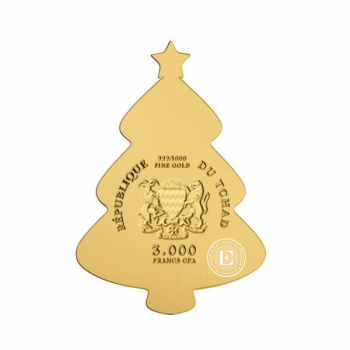 1/1000 oz  złota moneta Christmas Tree, Czad