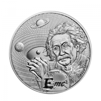 1 oz (31.10 g) sidabrinė moneta Albert Einstein, Niujė 2022