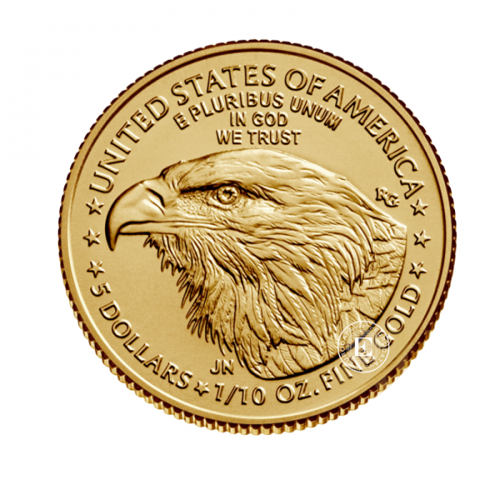 1/10 oz (3.11 g) auksinė moneta Amerikos Erelis, JAV 2024