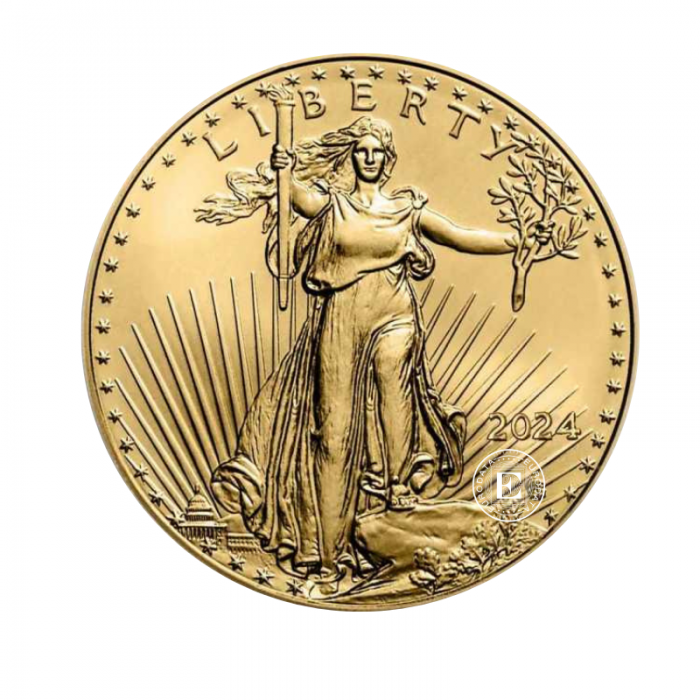 1/10 oz (3.11 g) auksinė moneta Amerikos Erelis, JAV 2024