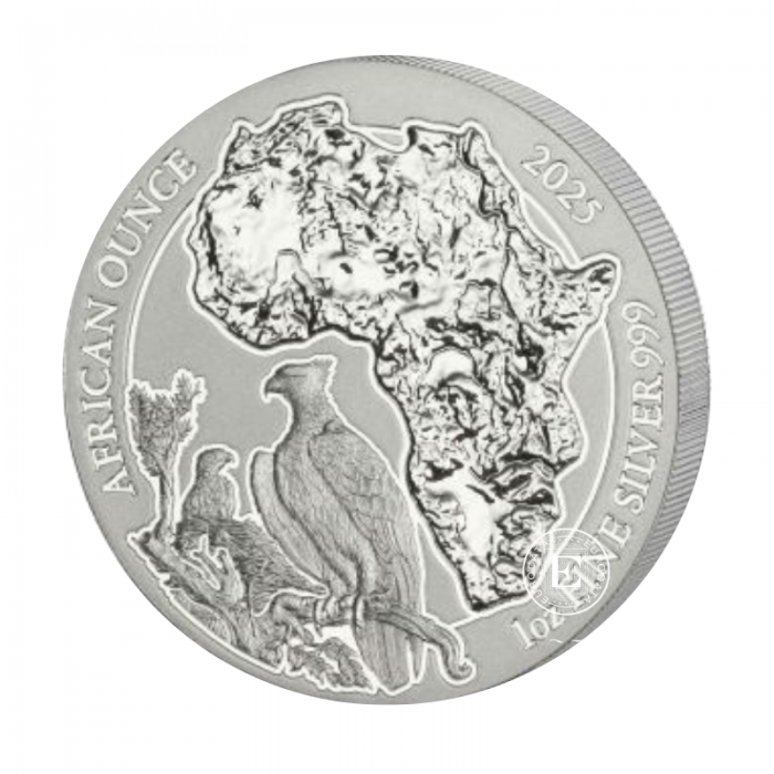 1 oz (31.10 g) sidabrinė moneta Erelis, Ruanda 2025