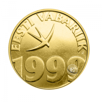 5 kronų (5 g) moneta kortelėje Estijos dainų festivaliui 130 metų, Estija 1999