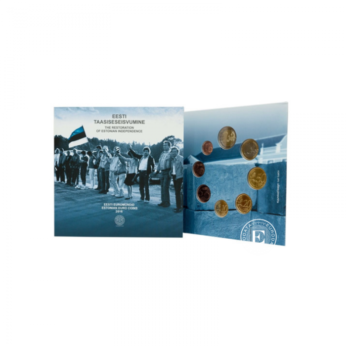  3.88 Eur ensemble de pièces  The restoration of estonian independence, Estonie 2016