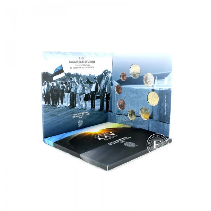  3.88 Eur ensemble de pièces  The restoration of estonian independence, Estonie 2016