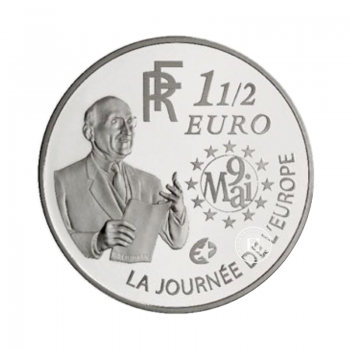 1.5 Eur (22.20 g)  srebrna PROOF moneta 120th anniversary of the birth of the Robert Schuman, Francja 2006