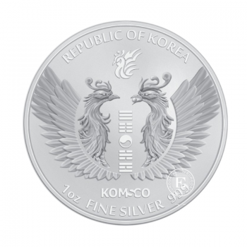 1 oz  (31.10 g) sidabrinė moneta Korean Phoenix, Pietų Korėja 2022