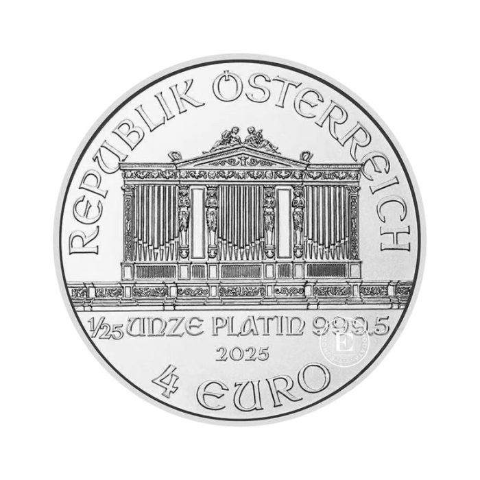 1/25 oz (1.24 g) platininė moneta Vienos Filharmonija, Austrija 2025
