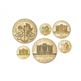1/25 oz (1.24 g) auksinė moneta Vienos Filharmonija, Austrija (atsitiktiniai metai)