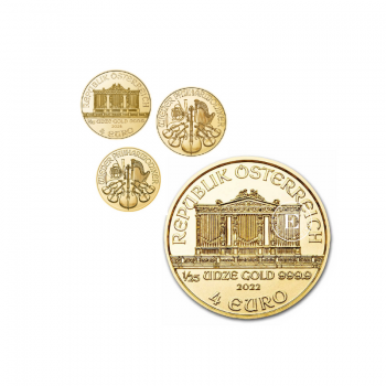 1/25 oz (1.24 g) auksinė moneta Vienos Filharmonija, Austrija (atsitiktiniai metai)
