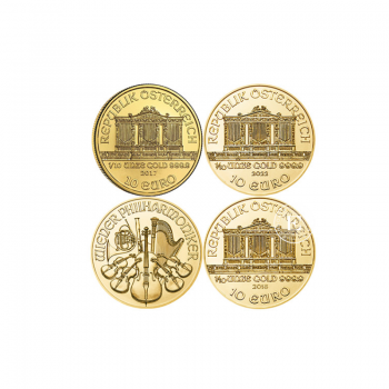 1/10 oz (3.11 g) Goldmünze Wiener Philharmoniker, Österreich  (random year)