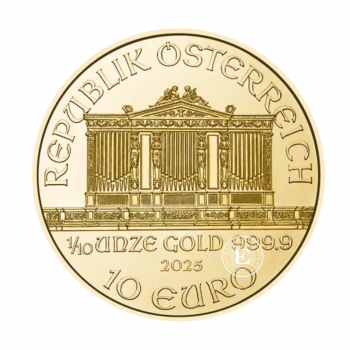 1/10 oz (3.11 g) Goldmünze Wiener Philharmoniker, Österreich 2025