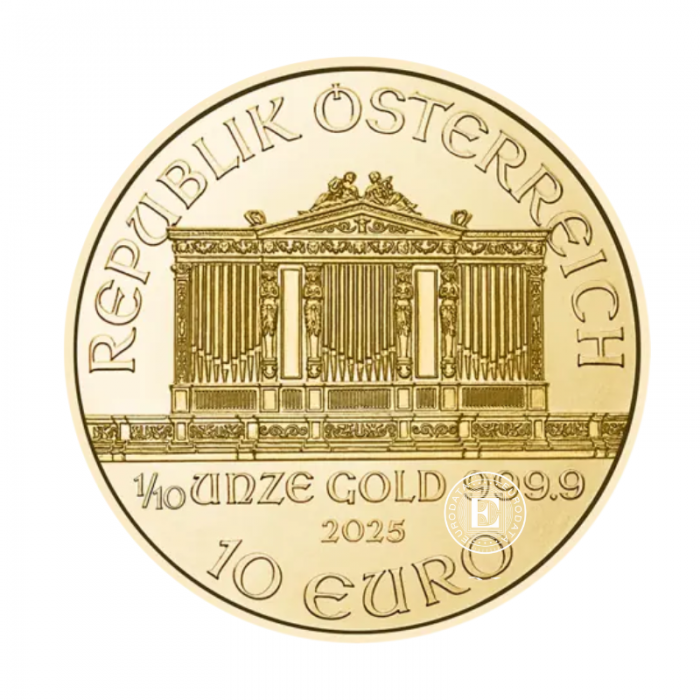 1/10 oz (3.11 g) pièce d'or Orchestre Philharmonique de Vienne, Autriche 2025
