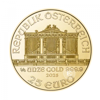 1/4 oz (7.78 g)  Goldmünze Wiener Philharmoniker, Österreich 2025