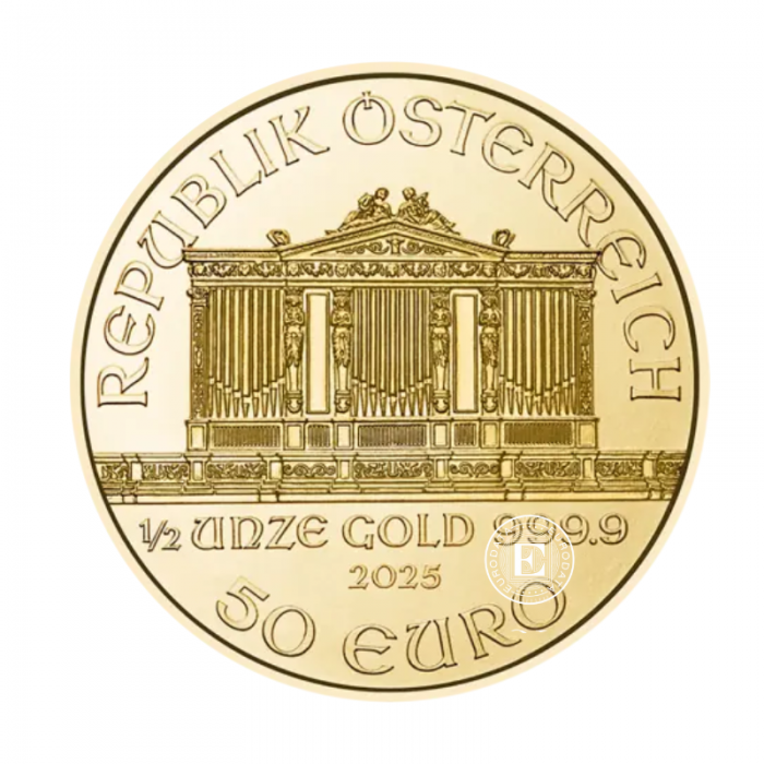 1/2 oz (15.55 g) auksinė moneta Vienos Filharmonija, Austrija 2025