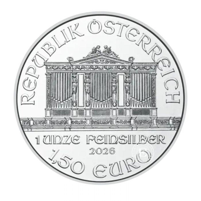 1 oz (31.10 g) sidabrinė moneta Vienos Filharmonija, Austrija 2026 (Tūba)