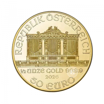 1/2 oz (15.55 g) gold coin Vienna Philharmonic, Austria 2026
