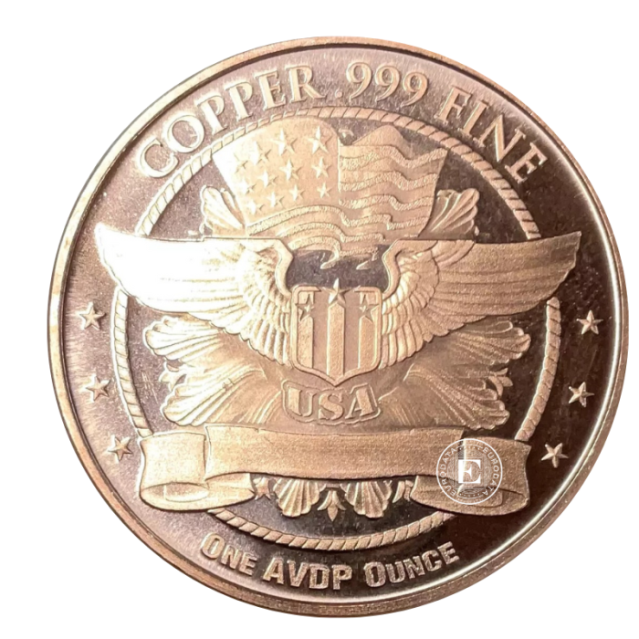 1 oz  (31.10 g) pièce de cuivre round Fire and Rescues, USA random year