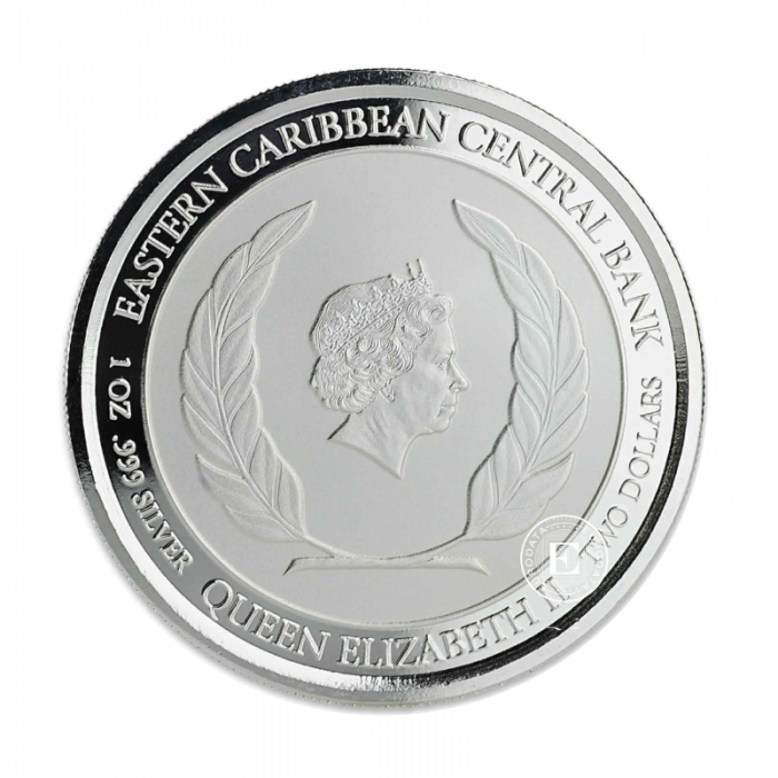 1 oz (31.10 g) srebrna moneta EC8 St. Lucia - Flamingo, Wschodnie Karaiby 2018