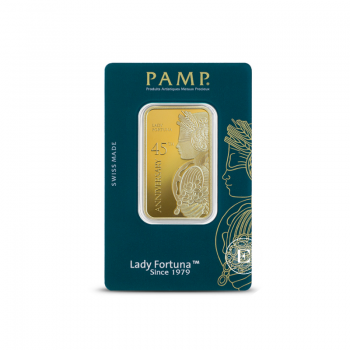 1 oz (31.10 g) investicinio aukso luitas Lady Fortuna 45-osios metinės, PAMP 999.9