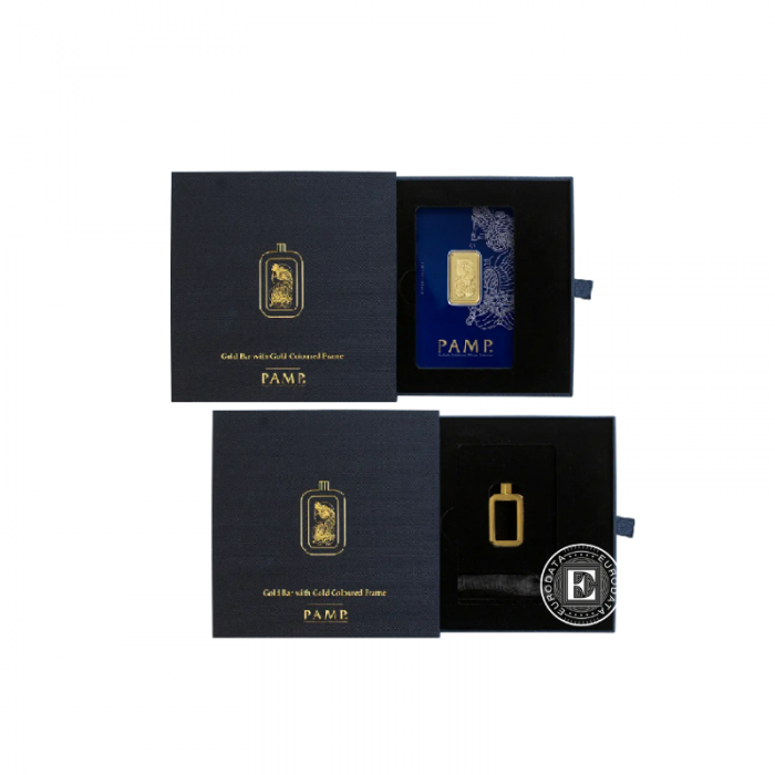 10 g investicinio aukso luitas Fortūna, PAMP 999.9 (su rėmeliu)