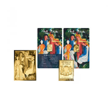 1/1000 oz aukso luitas - moneta August Macke Paintings – Four Girls, Čadas