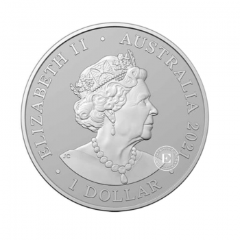 1 oz (31.10 g) sidabrinė moneta Freizerio delfinas, Australija 2021