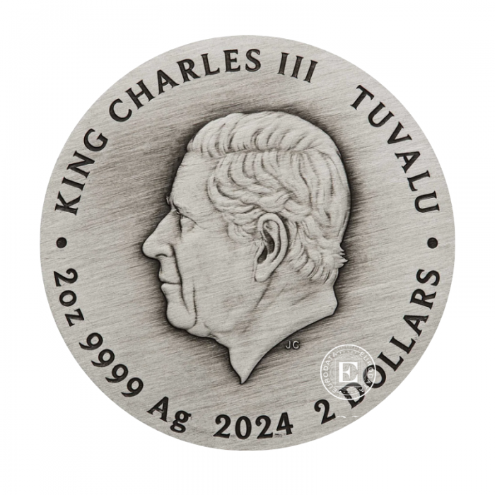 2 oz (62.20 g) sidabrinė spalvota moneta  Frida Kahlo, Tuvalu 2024