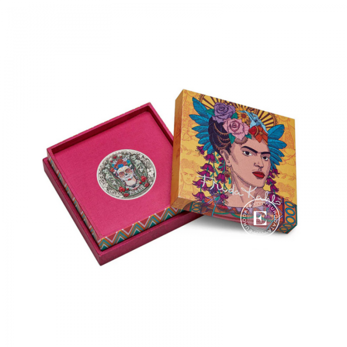 2 oz (62.20 g) sidabrinė spalvota moneta  Frida Kahlo, Tuvalu 2024