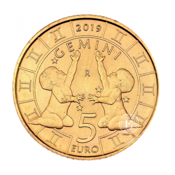 5 Eur moneta Zodiakas - Dvyniai, San Marinas 2019