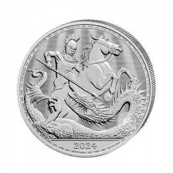1 oz (31.10 g) sidabrinė moneta St. George and the Dragon, Didžioji Britanija 2024