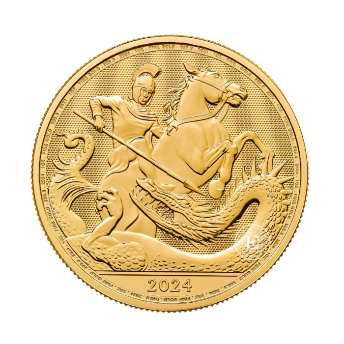 1 oz (31.10 g) auksinė moneta St. George and the Dragon, Didžioji Britanija 2024