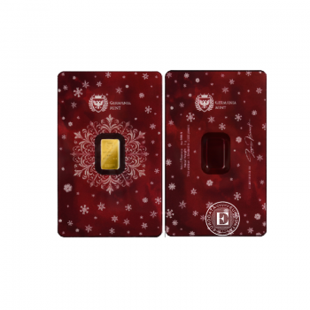 1 g investicinio aukso luitas Christmas, Germania Mint 999.9