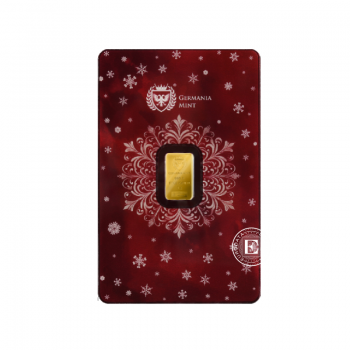 1 g investicinio aukso luitas Christmas, Germania Mint 999.9