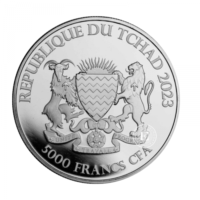 1 oz (31.10 g) sidabrinė moneta Goddess Europa, Čadas 2023