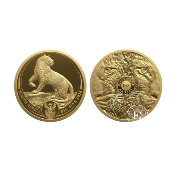 1 oz (31.10 g) auksinė PROOF moneta Didysis penketas - Leopardas, Pietų Afrikos Respublika 2026 (su sertifikatu)