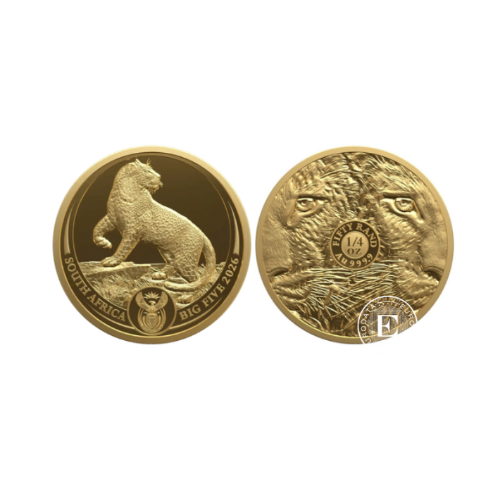 1/4 oz (7.78 g) złota PROOF moneta Big Five – Leopard, Republika Południowej Afryki 2026 (z certyfikatem)