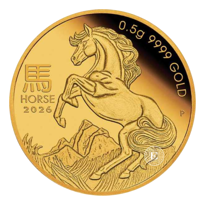 0.5 g złota moneta PROOF  na karcie Lunar II - Year of the Horse, Australia 2026