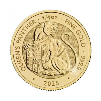 1/4 oz (7.78 g) auksinė moneta Tudor Beasts - Pantera, Didžioji Britanija 2025