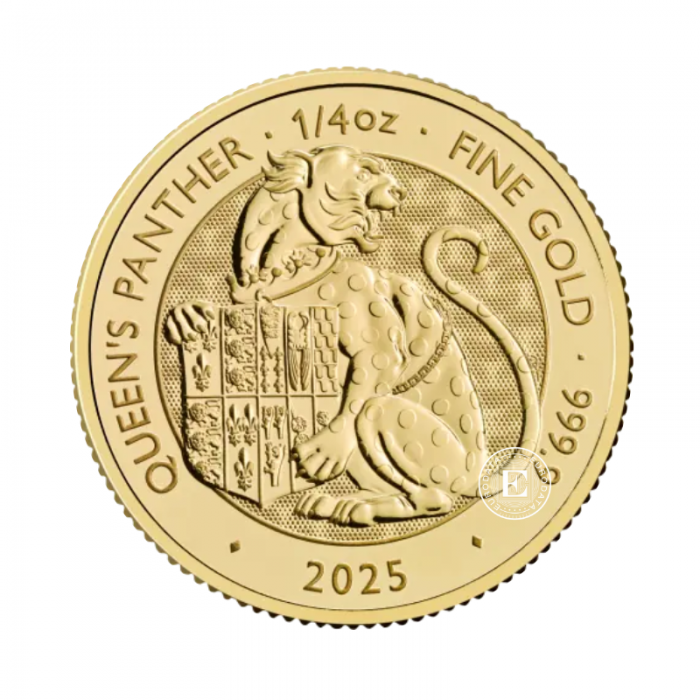 1/4 oz (7.78 g) Goldmünze The Royal Tudor Beasts – Panthern, Großbritannien, 2025