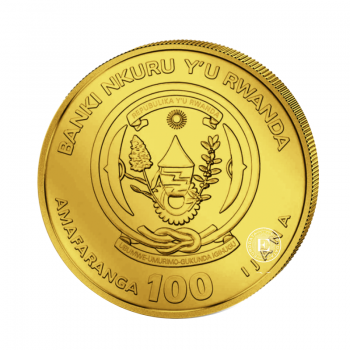1/12 oz (2.59 g) auksinė moneta Lunar - Gyvatės metai,  Ruanda 2025