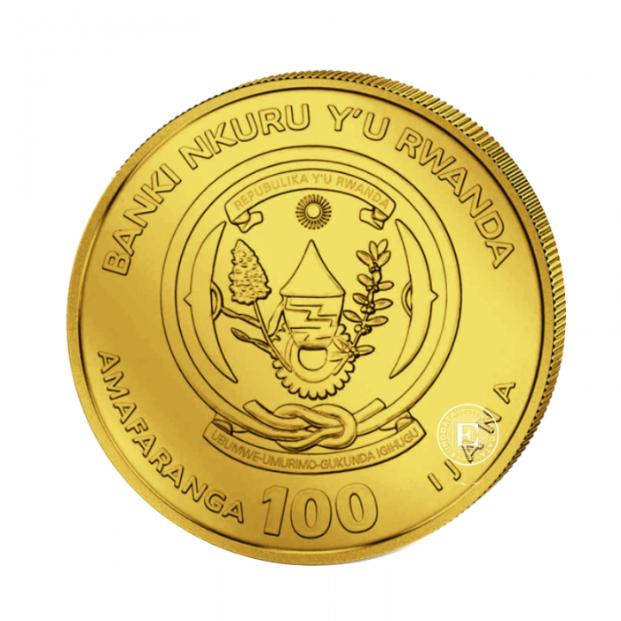 1/12 oz (2.59 g) pièce d'or Year of the snake, Lunar, Rwanda 2025