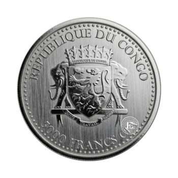 1 oz (31.10 g) srebrna moneta Gorilla, Republika Konga 2020