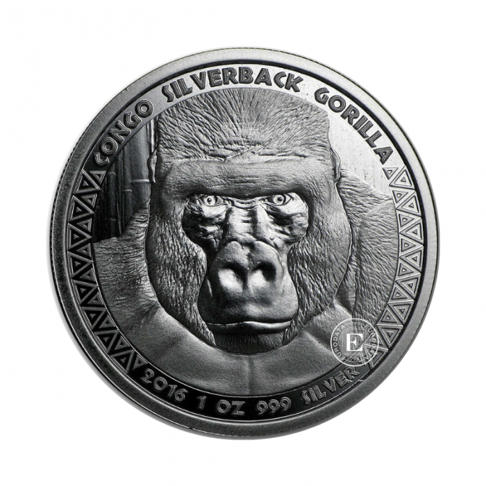 1 oz (31.10 g) pièce Gorilla, République du Congo 2016