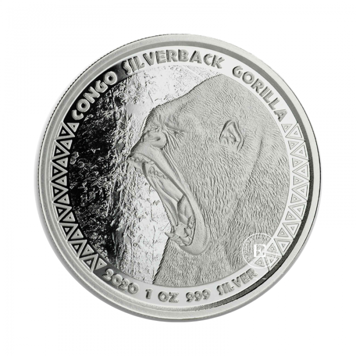 1 oz (31.10 g) silver coin Gorilla, Congo Republic 2020