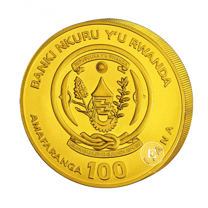 1/12 oz (2.59 g) Goldmünze  Eagle, Rwanda 2025